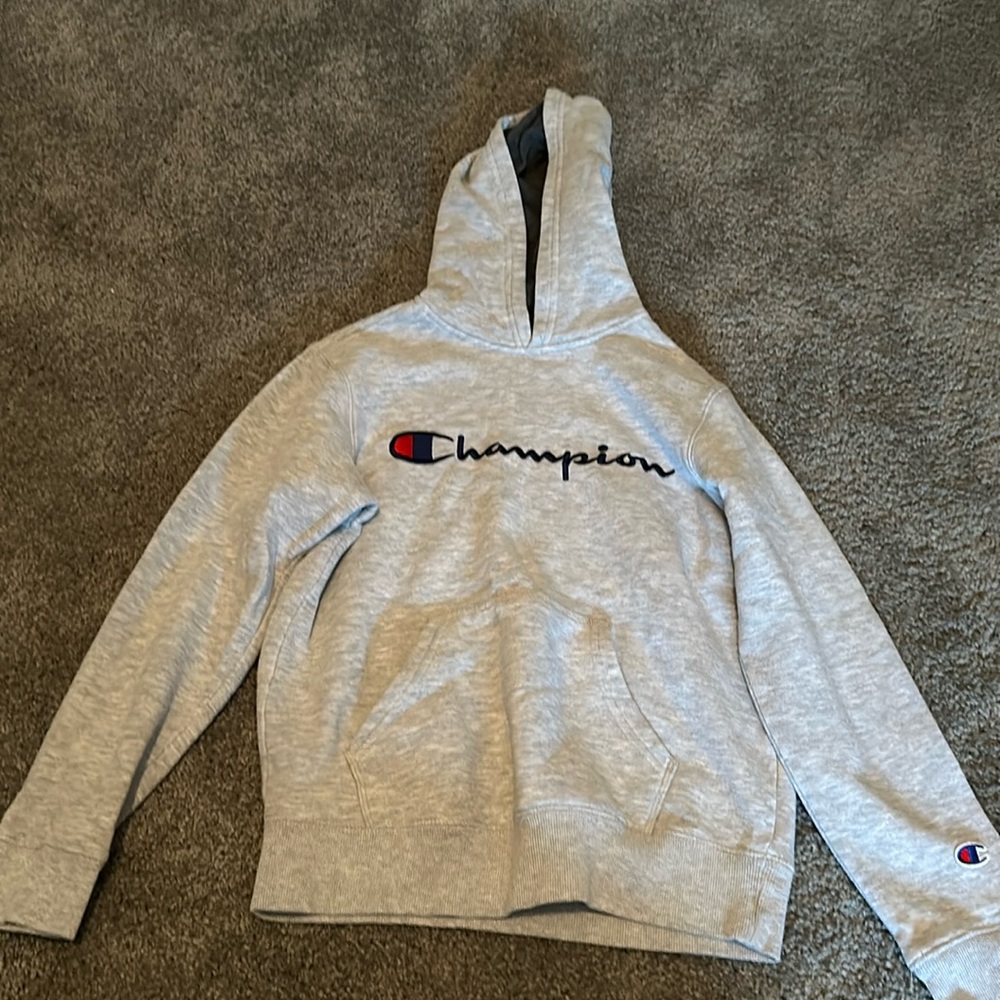 Gray championship hoodie, size medium